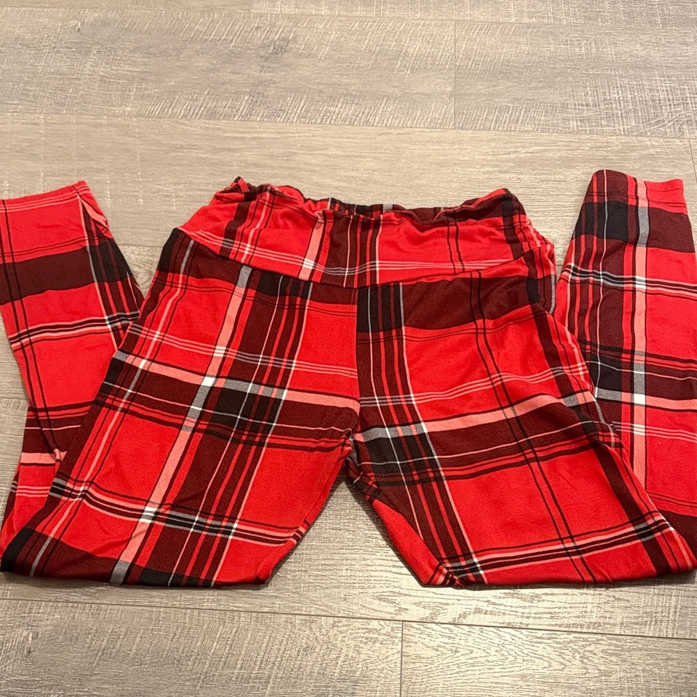 Piphany Red Plaid Leggings